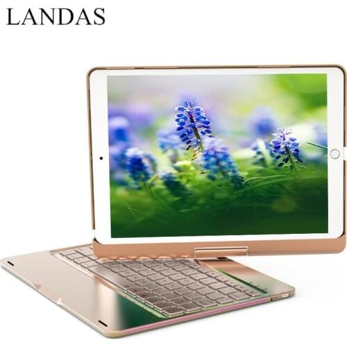 Landas For iPad 10.5 Keyboard Case Cover 360 Rotation Backlit Bluetooth Wireless Smart Keyboard For iPad Pro 10.5 Inch Tablet