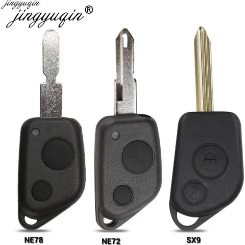 Jingyuqin 2 Buttons Car Remote Entry Key Fob Shell Case For Citroen C2 C3 C4 for Peugeot 106 205 206 306 307 405 406