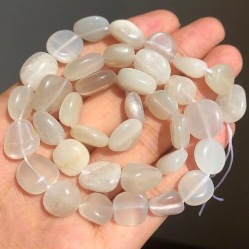 Natural Stone White moonstone Beads 8-10mm Irregular Loose Spacer Beads For Jewelry Making Bulk Fashion Charms Bracelet Necklace