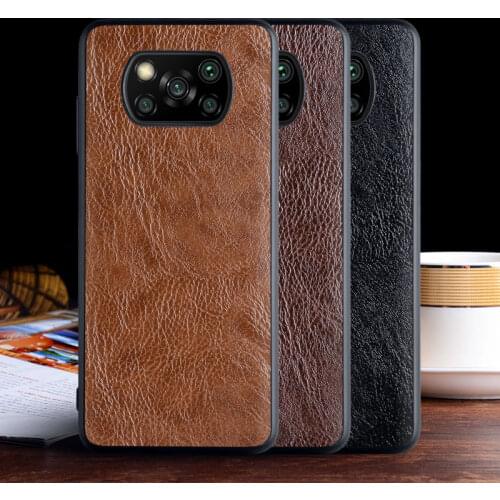 Luxurious leather case for Xiaomi Poco X3 NFC M3 F2 Pro X2 Pocophone F1 case with Business design ,with TPU+PC 2in1 material