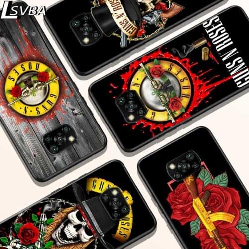 Guns N Roses For Xiaomi Redmi K30 K30S Mi 10T Lite Pro Poco X3 NFC X2 M3 M2 F2 Pro C3 F1 Black Phone Case
