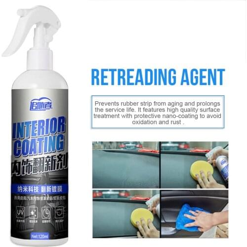 120ML Car Interior Decorative Wax Leather Glazing Waterborne Panel Coating Plastic Renovation Agent Liquid Glass