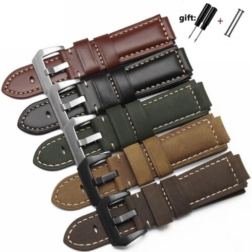Quality Genuine Leather Watchband For Mens Timex T49859|T2N720|T2p141|T2n722|723|738|739 Strap With Stainless Steel Watchband