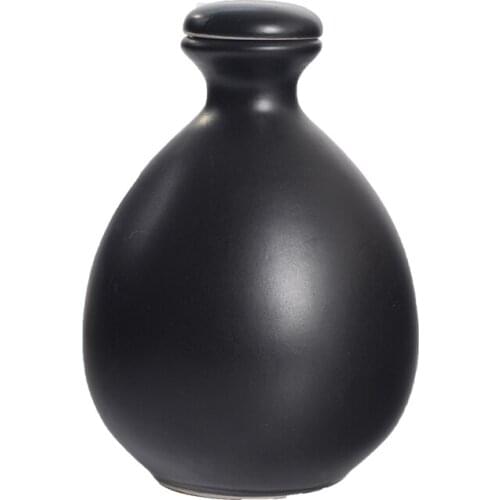 Ceramic Hip Flask Black Chinese Ancient Wine Flagon Alcohol Bottle Sake Butelki Na Alkohol Household Daily Necessities ED50JH