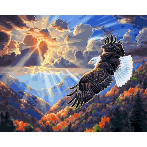 Frameless picture oil painting by numbers wall decor diy painting on canvas for home decor 4050 way to cloud