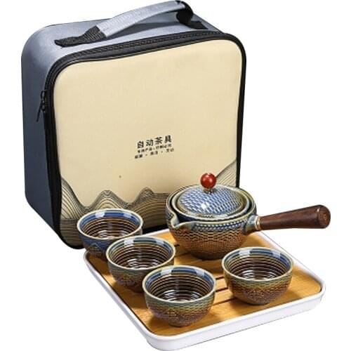 Ceramic Teapot 1 Pot 4 Cup Outdoor Travel Kung Fu Teapot Tote Bag Travel Cup Set Tcup Gift Tea Set