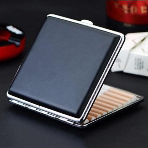 High Quality Leather Cigarette Case Hold 20pcs Mens Gift Cigarette Box Business Men Cigared Case Gadget For Smoker Smoke Tool