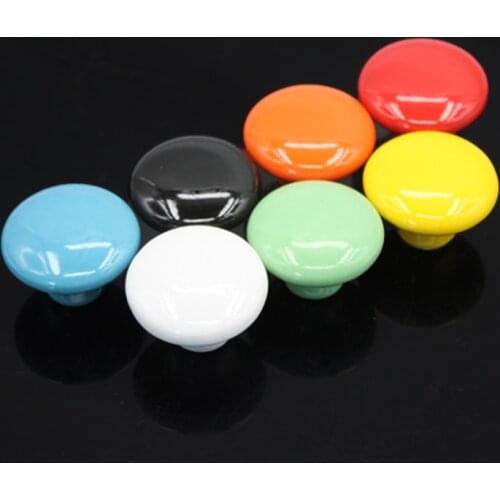 Candy Color Round Furniture Knobs Ceramic Drawer Knob Cabinet Pulls Cabinet Closet Cupboard Pull Handle Modern Kitchen Handle