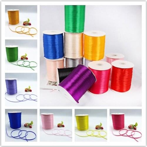 3mm 10yards Silk Satin Ribbon for Wedding Party Decoration Invitation Card Gift Wrapping Scrapbooking Supplies Riband Sew Craft