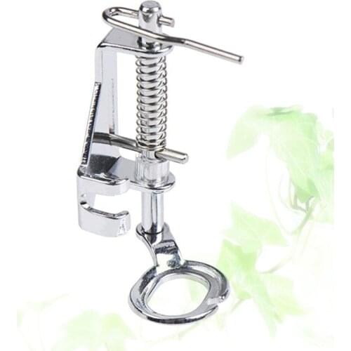 Multifuctional Professional Large Metal Darning Straight Stitch Presser Foot Free Motion Sewing Machine for Home Use (Silver)