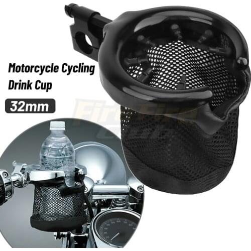 Motorcycle Black Drink Cup Holder Water Beverage Support Handlebar Bottle Holder For Harley Touring Sportster Honda Yamaha