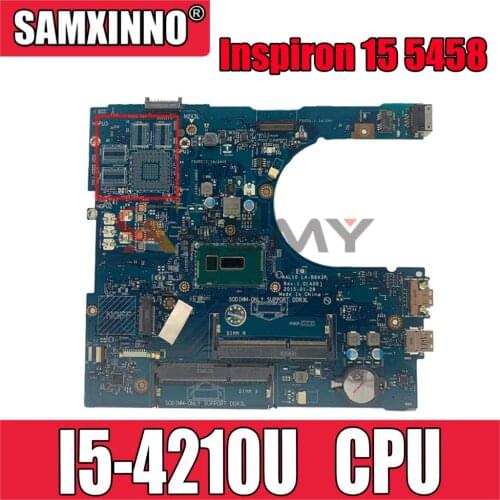 Original Laptop motherboard For For DELL Inspiron 15 5458 5558 5758 Core I5-4210U HDMI Mainboard CN-00HJC9 00HJC9 AAL10 LA-B843P