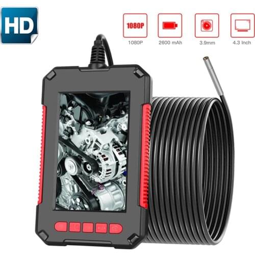 3.9MM Lens 1080P Industrial Endoscope HD 4.3 Inch IPS Screen 6LED Lights IP67 Waterproof camera New