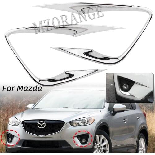 Fog Light Trim for Mazda CX-5 CX5 SHINY ABS Chrome Front Lamp Frame Ring Cover 2013 2014 2015 car auto Accessories Sticker