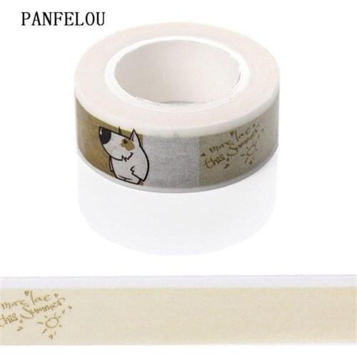 PANFELOU 1.5CMx10M cartoon dog Dividing Stickers border masking adhesive paper washi tape DIY Scrapbooking Hand account