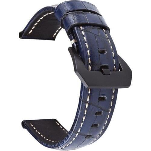 New 1PCS genuine cow leather Watch band watch strap blue color 20mm 22mm 24mm 26mm size available