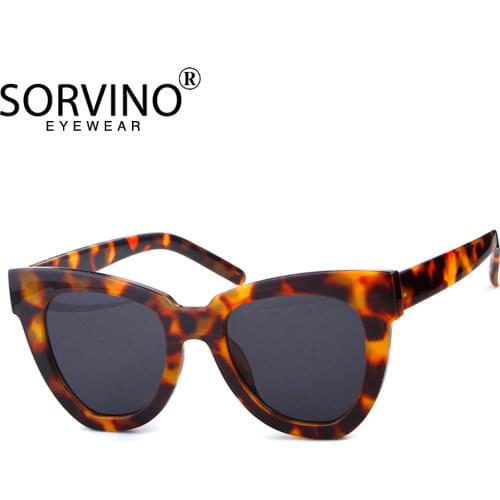 SORVINO Retro Designer Tortoiseshell Cat Eye Sunglasses Women Luxury Brand Classic Ladies White Cateye Sun Glasses Shades SP115