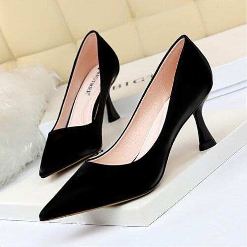 Woman Fashion Shoes Feminina Pointed Toe Women Thin Heel Shoes Heels Pointed Toe Wedding Party Shoes Big Size