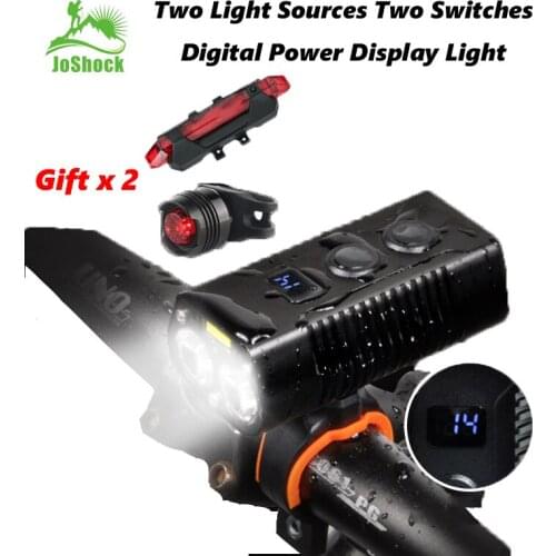 Joshock Bicycle Light USB Charging Waterproof Highlight LED Night Riding Aluminum Double T6 Lamp With Charging Treasure Function