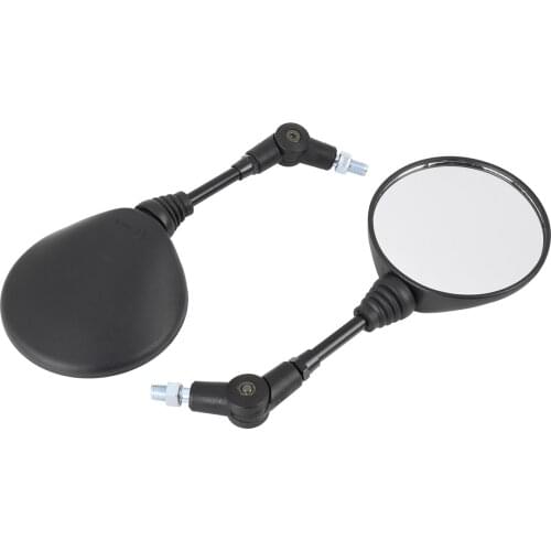 X Autohaux Pair 10mm Folding Rear View Side Mirrors Black Universual Round Foldable Brand New Motorcycle Scooter Rearview Mirror