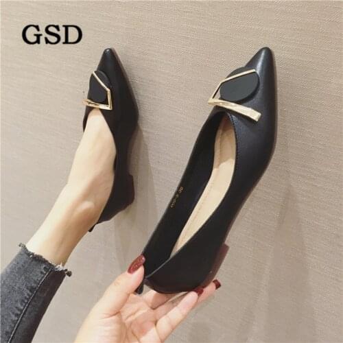2021 Spring Autumn Casual Brand Women Shoes Cozy Fashion Pointed Toe Shallow Lady Flats Vintage Round Button Zapatos Mujer
