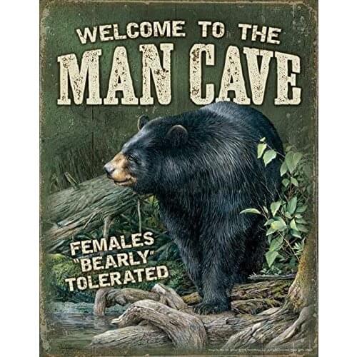 Man Cave Tin Sign by Ron Van Gilder