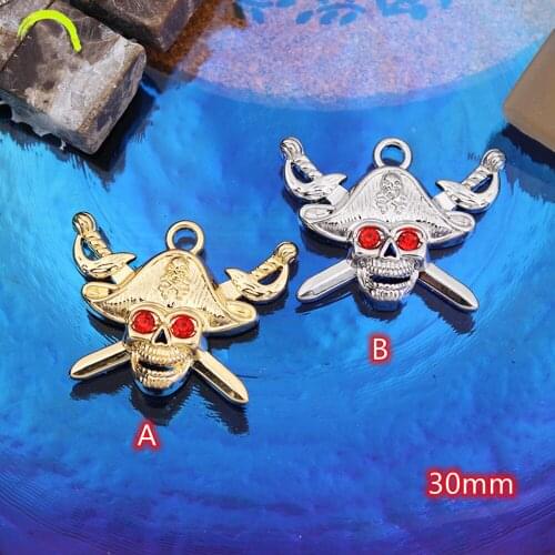 Gold Halloween Charms for Jewelry making 10pcs Metal Halloween Skull Charm Pendant Skeleton Halloween Accessories Finding