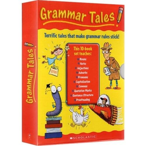 10 Books Scholastic Grammar Tales Childrens English Story Book Help Child Be Reader Early Education Learning Gift