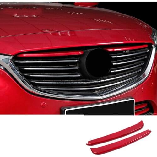 ABS Chrome Front Grille Upper Middle Cover Trim Sticker for Mazda 6 Atenza 2017 2018 Car Styling Accessories
