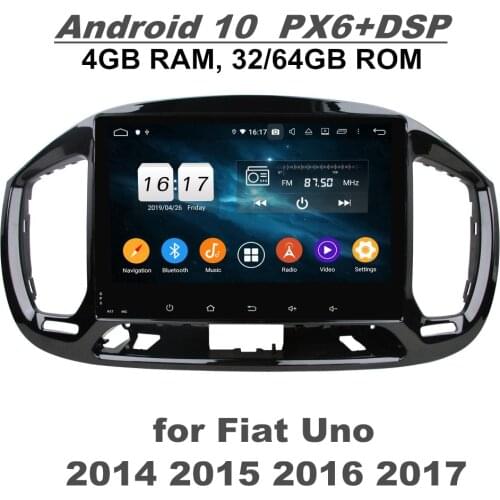 CarPlay 4gb+64gb 9" PX6 Android 10 Car DVD for Fiat Uno 2014-2017 DSP Radio GPS WIFI Bluetooth 5.0 Car Multimedia Player
