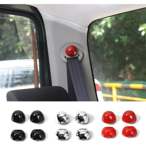SHINEKA High Quality ABS Car Safety Belt Cap Lid Cover Trim Interior Decorative Stickers for Suzuki Jimny 2007+ Car Accessories