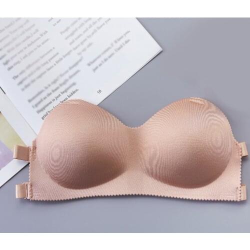 Sexy Bandeau Top Invisible Bras Push Up Strapless Lingerie for Women Breast Wrap Gathering Brassiere Padded Wedding Underwear