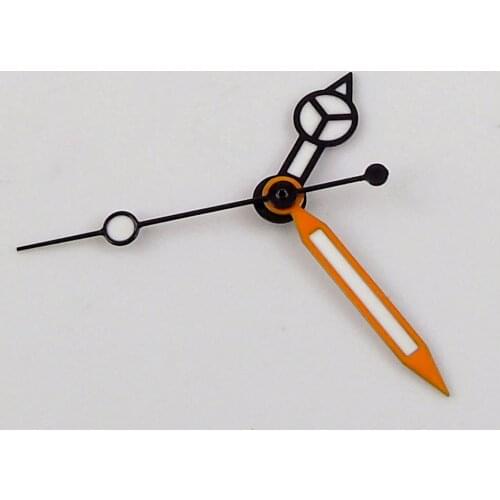 Black Edge Watch Hands Orange Second Parts Luminous fit for NH35A/NH35 NH36A/NH36 Movement