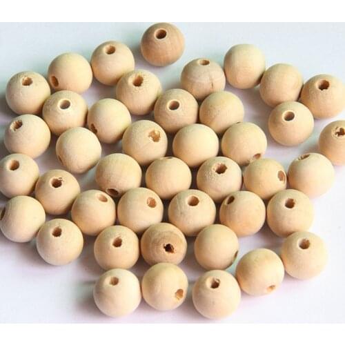 100pcs/lot 5/6/8/10/12/14/18/20mm Wood Spacer Beads Natural Color Wooden Ball Beads DIY Jewelry Making for Baby Smooth Teething