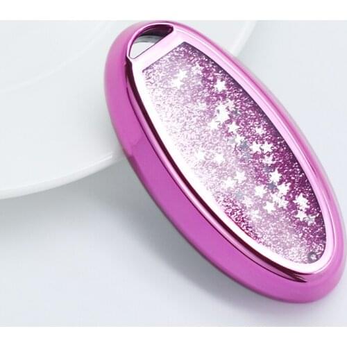 For Nissan Almera Juke Navara Frontier Qashqai X-TRAIL Car lady quicksand Key Cover Holder Case Pocket car accessories styling