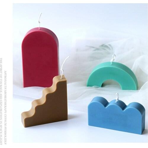 NEW candle mold Geometric Shape Candle Moulds DIY Aromatherapy 3D Home Decoration Building Block Cake Soap Soy Wax Candle Making
