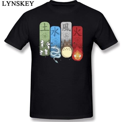 Top Quality Summer T Shirt Ghibli Elemental Charms Tshirt 3D Novelty T-Shirt Four Elements Soil Water Wind Fire Funny Game Tees