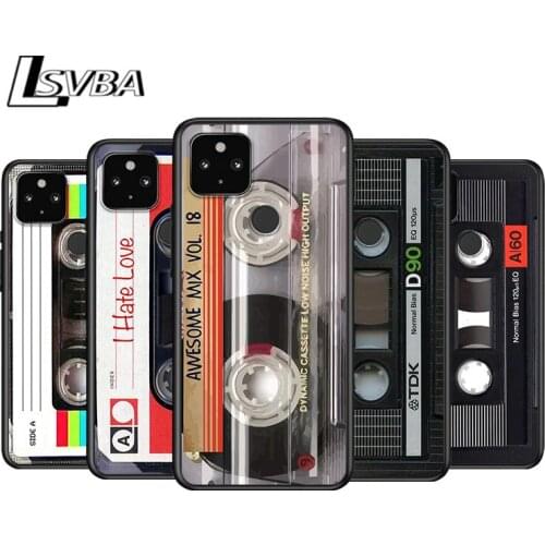 Classical Old Cassette for Google Pixel 5 Pixel 4a 5G Pixel 4a Pixel 4 Pixel 4 XL Silicone Soft Black Phone Case Cover
