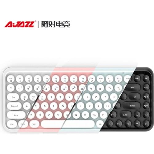 Ajazz 308i BT Wireless Keyboard Round Key Cap 10m BT Kyeboard Connection 84 Keys Keyboards for PC Laptop of Various Systems