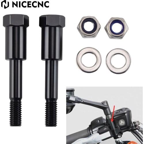 10mm Mirror Stem Extension Kit M10x1.25 for Harley Dyna Low Rider Street Bob Mirror Relocation Extension Kit M10x1.25