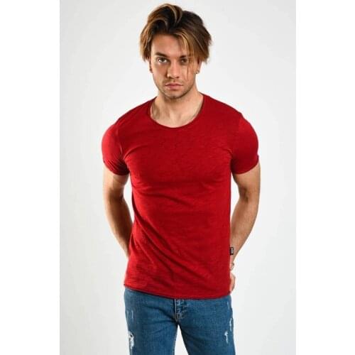 Karpefingo summer 2021 fashion cute holiday excitement Mens Flamy Claret Red Basic T-Shirt - 46503-200098103