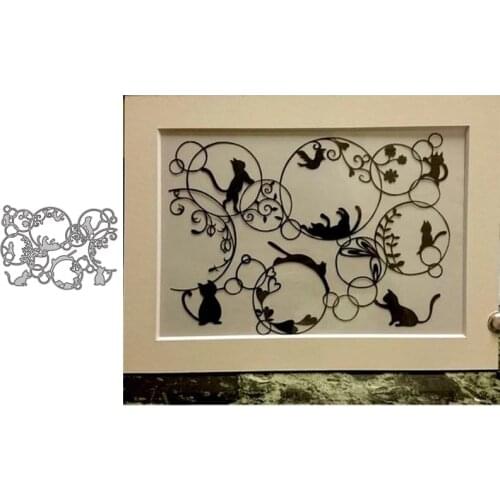 Metal Cutting Dies Cats for DIY Scrapbooking Album Paper Cards Decorative Crafts Embossing Die Cuts