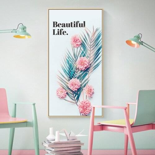Nordic Fresh Fruit Plants Picture Wall Art pink Flower Pineapple Home Poster HD Print Modular Canvas Painting For Living Room