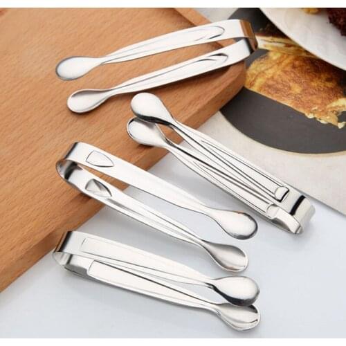 Stainless Steel Picnic Cooking Clamp Barbecue Food Clip Bread Dessert Pastry Tongs Tool Kitchen Gadgets Buffet Grilling Tong