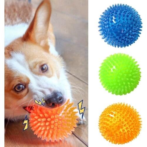 Squeaky Pet Dog Toys Ball Interactive Pet Puppy Tooth Cleaning Toys Chihuahua Dogs Bite Resistant Chewing Toys Pet Dog Supplies