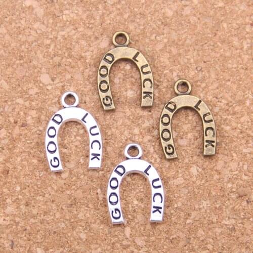 28pcs Charms lucky horseshoe good luck 17x12mm Antique Pendants,Vintage Tibetan Silver Jewelry,DIY for bracelet necklace