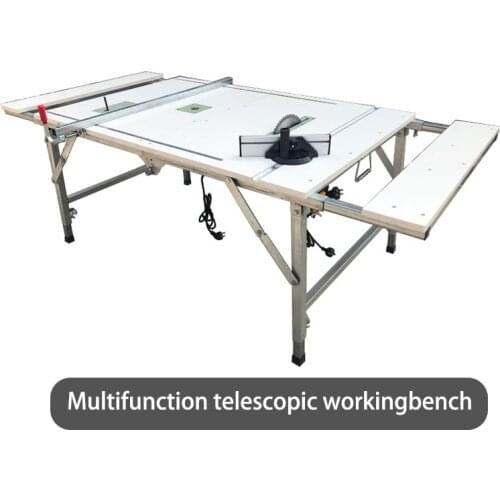 Portable folding woodworking table Multifunctional retractable woodworking table Table saw workingbench