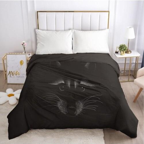 Bedding Duvet Cover Comforter/Quilt/Blanket Case With Zipper Queen King Europe Russia Size Nordic 150/140x200 Black Fox