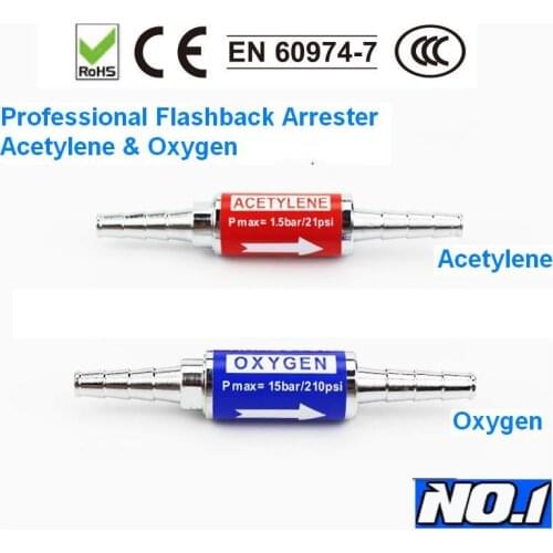 Arrester Professional Oxygen Acetylene Flashback Arrestor Check Valve Flame Buster For Gas tube or Pipe or Regulator or Torch