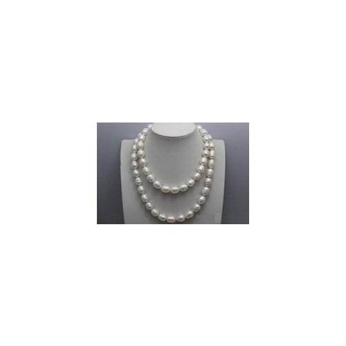 STRANDS 10-11MM Australian south seas white pearl necklace 32inch SOLID GOLD Factory Wholesale price Women Gift word Jewelry